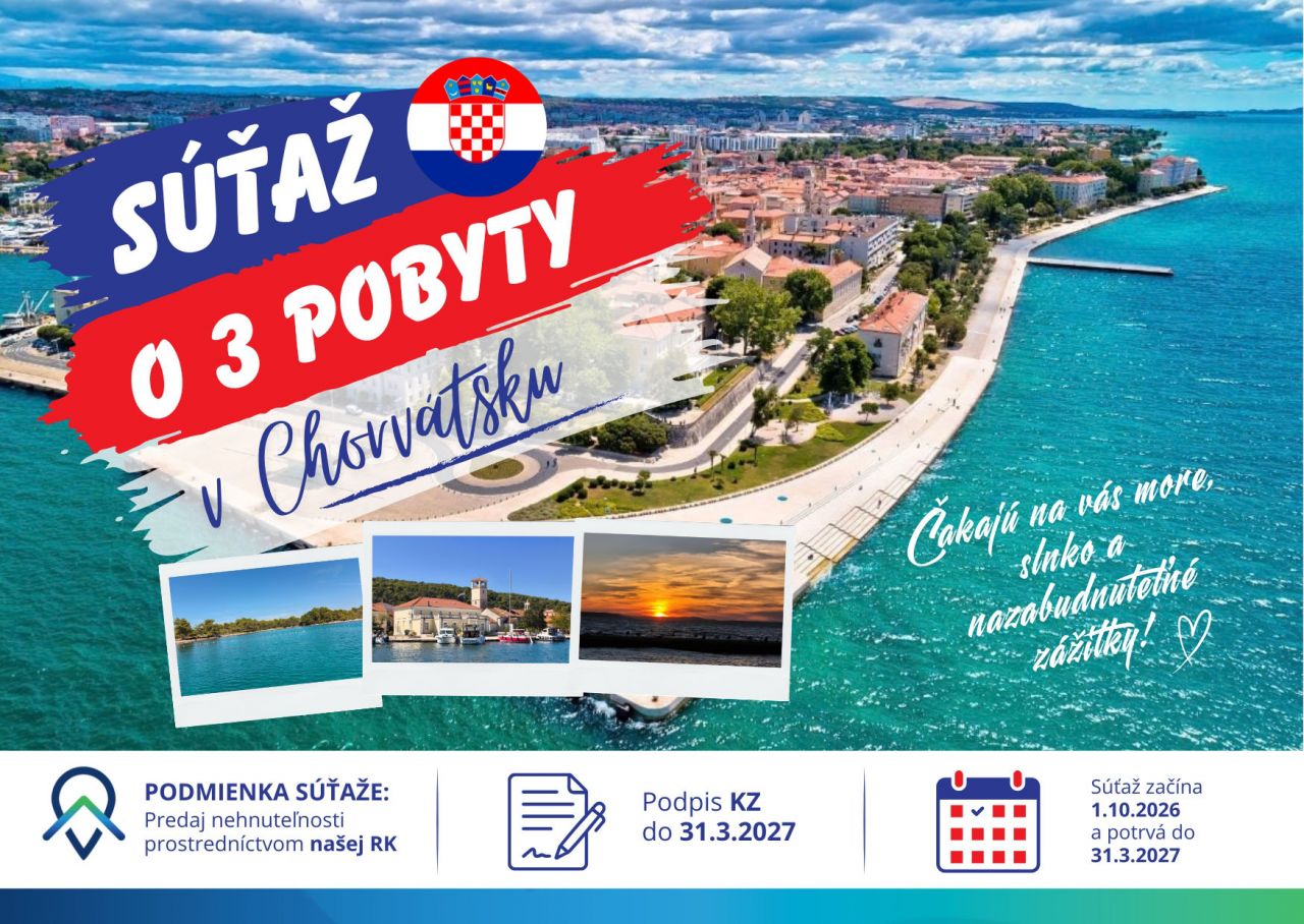 Banner Súťaž o 3 pobyty v Chorvátsku
